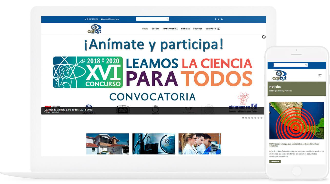 Proyecto web institucional Consejo Sudcaliforniano de Ciencia y Tecnología